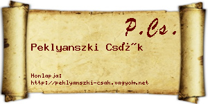 Peklyanszki Csák névjegykártya